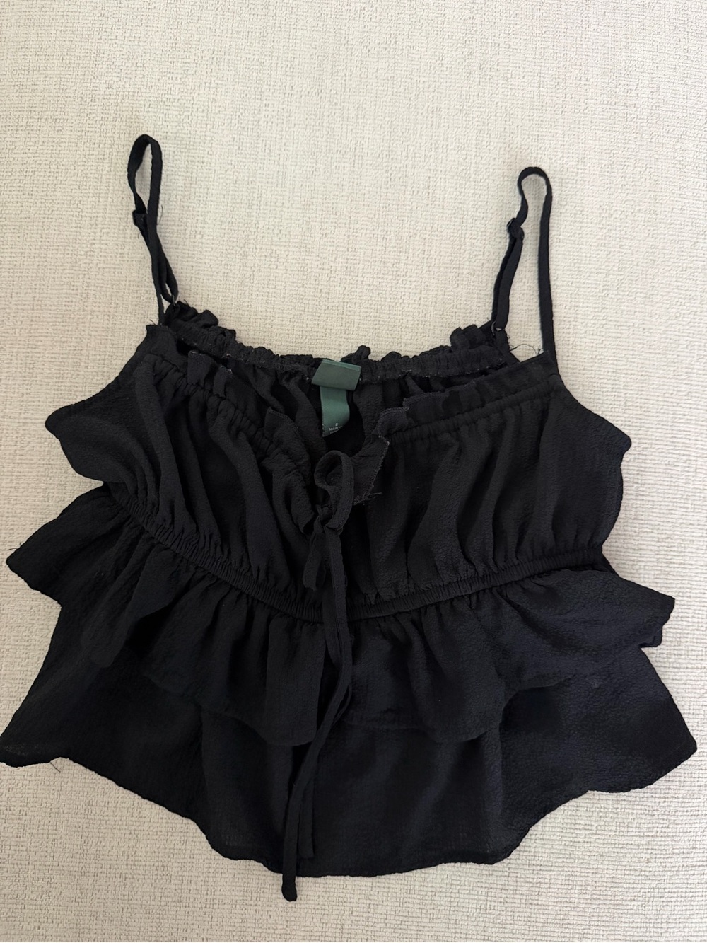 Target Black Ruffle Tiered Tank Top - Picture 3 of 4